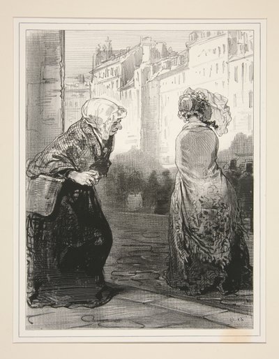 A felső rész, persze!, szebb az alsónál, de drágább. alkotó: Paul Gavarni
