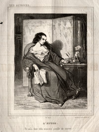 A színésznők: A tanulmány, 1843. alkotó: Paul Gavarni