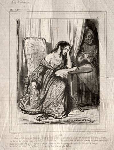 A színésznők: A szerep, 1843. alkotó: Paul Gavarni