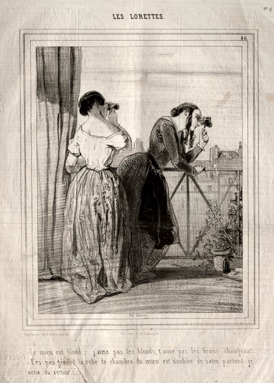 A Lorettes, 1842. alkotó: Paul Gavarni
