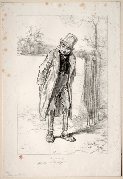 Physionomies Parisiennes: Au Marais. Tessék, Azor! itt!, 1857-58. alkotó: Paul Gavarni