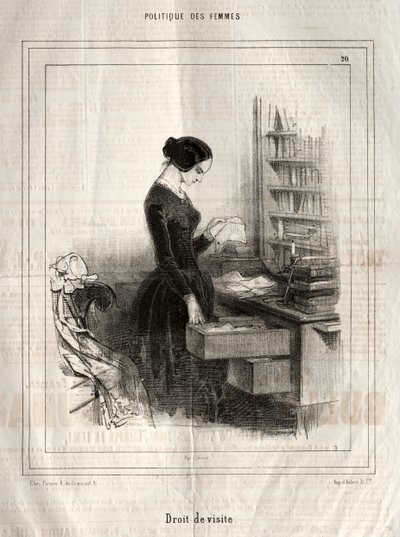 Nőpolitikája: Látogatási jog, 1843. alkotó: Paul Gavarni