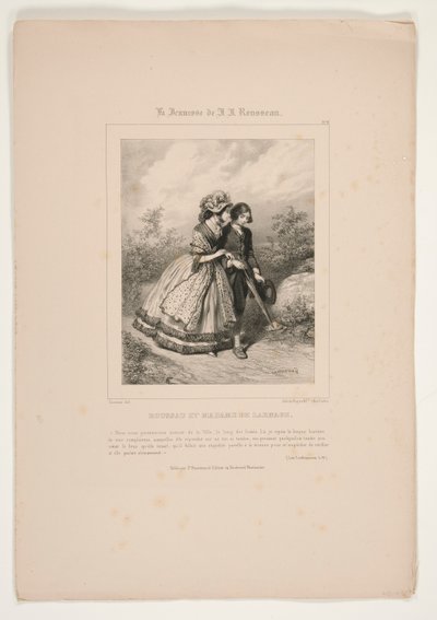 ROUSSEAU ÉS MADAME DE LARNAGE. alkotó: Paul Gavarni