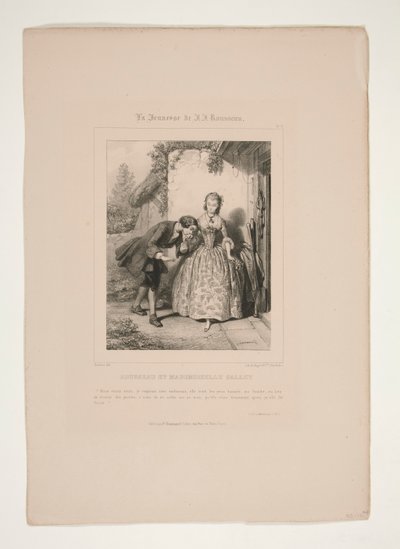 ROUSSEAU ÉS MADEMOISELLE GALEY. alkotó: Paul Gavarni
