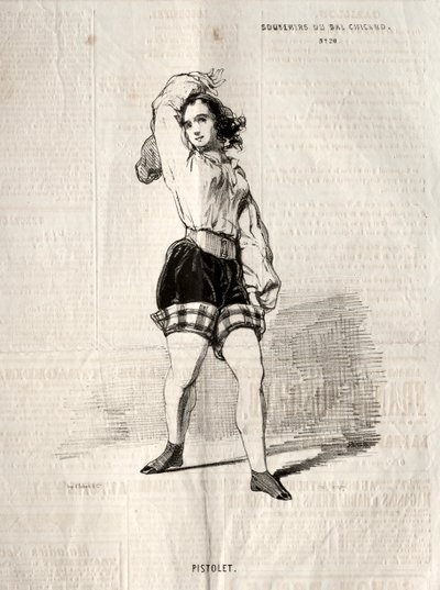 A Bal Chicard emlékei: Pisztoly, 1843. alkotó: Paul Gavarni
