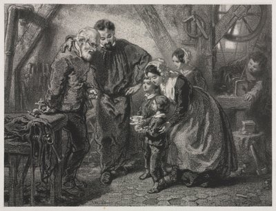 A dolgozók születésnapja. alkotó: Paul Gavarni