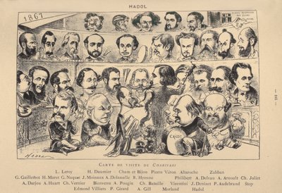 Charivari névjegykártyája, 1867 alkotó: Paul Hadol
