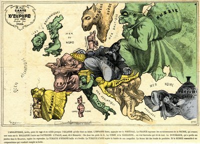 Európa drolatikus térképe 1870-re alkotó: Paul Hadol