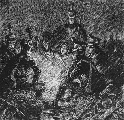 A franciák és a szövetségesek is sárban és vízben zsákmányoltak, 1902 alkotó: Paul Hardy