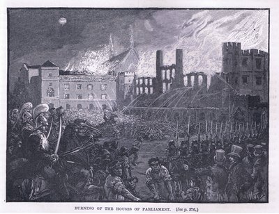 A Parlament házának felgyújtása 1834 alkotó: Paul Hardy