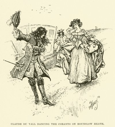 Claude du Vall Korantót táncol a Hounslow Heath-en (metszet) alkotó: Paul Hardy