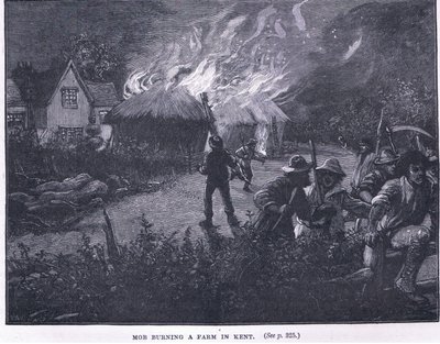 A csőcselék felgyújtott egy farmot Kentben 1830-ban alkotó: Paul Hardy