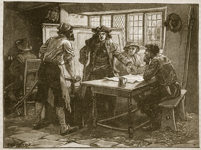 A "Nottingham kapitány" és az agitátorok a "Fehér Ló"-nál, illusztráció a "Cassell