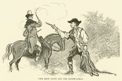Twm Shon Catti és a Highwayman (metszet) alkotó: Paul Hardy