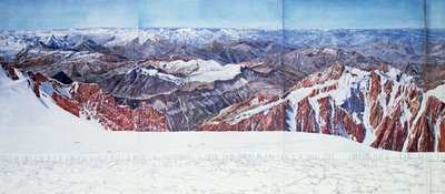 Panorámás kilátás a Pelvoux-csúcsra (sommet du Pelvoux) a Massif des Ecrins-ben, a francia Alpokban (fotogravúr) (lásd még: 404291) alkotó: Paul Helbronner
