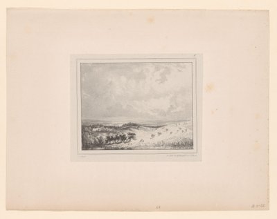 Dombos táj a napfényben négyzetes talp Nyolc tájképi előadás (sorozat címe) Huit sujets de Paysage (sorozat címe) alkotó: Paul Huet