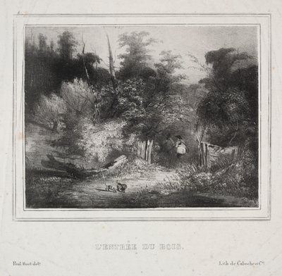Tájképek: Egy erdő bejárata, 1829. alkotó: Paul Huet