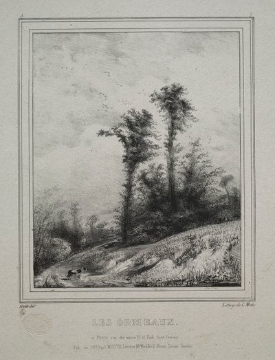 Tájak: Fiatal szilfák, 1829. alkotó: Paul Huet