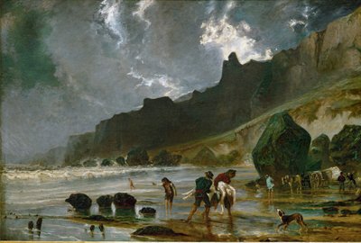 A Houlgate-i sziklák, Franciaország (olaj, vászon) alkotó: Paul Huet