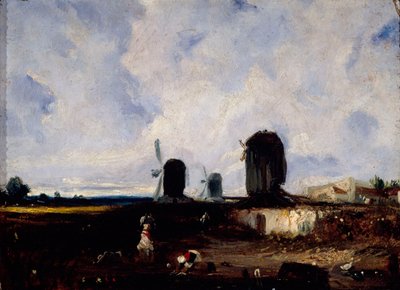 Windmills on the plains of Montrouge, c.1820 (oil on canvas) alkotó: Paul Huet