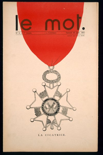 La cicatrice, a „Le Mot” címlapja, 1915. január 30., szombat alkotó: Paul Iribe