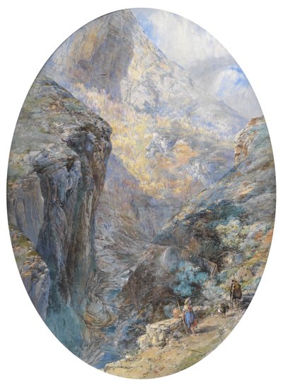 Amalfi közelében, La Vallée des Moulins, 1864 (a wc testszínnel kiemelve) alkotó: Paul Jacob Naftel