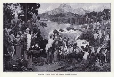 Lakoma Bacchus és Ariadné tiszteletére (metszet) alkotó: Paul Jean Gervais