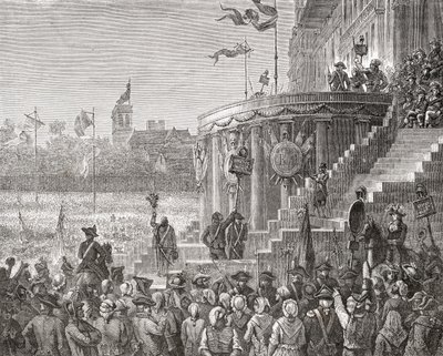A Legfelsőbb Lény ünnepe, 1794. június 8., Louis Blanc (1811-82) 1847-62 „Histoire de la Revolution Francaise” című művéből alkotó: Paul Jonnard