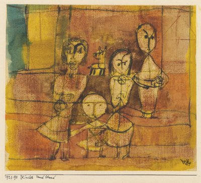 Gyermekek és kutya, 1920 alkotó: Paul Klee