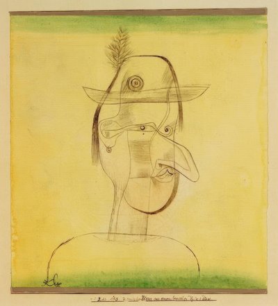 Komikus figura egy bajor népszínműből alkotó: Paul Klee