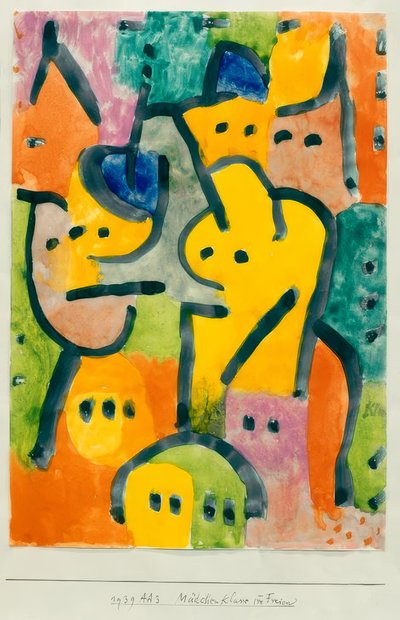 Lányok osztály a szabadban alkotó: Paul Klee