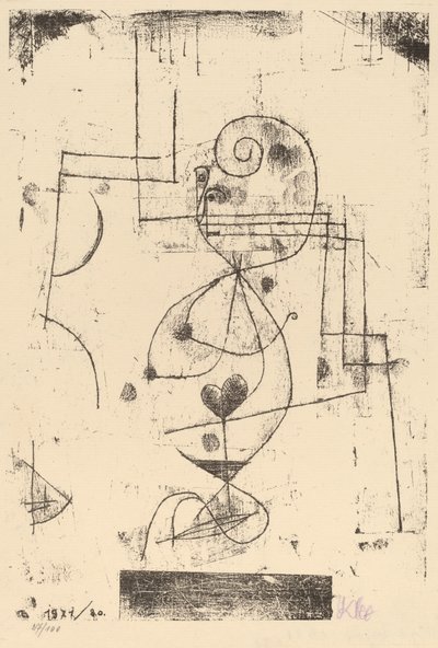 A szívek királynője, Herzdám, 1921. alkotó: Paul Klee