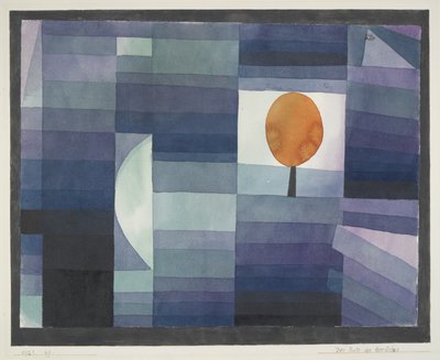 Az ősz előhírnöke zöld/lila árnyalat narancssárga akcentussal alkotó: Paul Klee