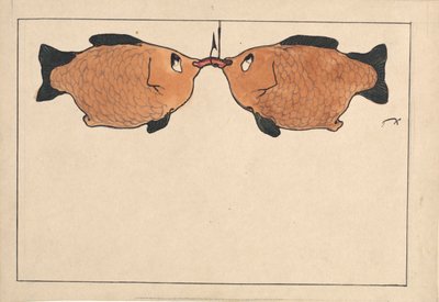Untitled Két hal, egy horog, egy féreg, 1901. alkotó: Paul Klee