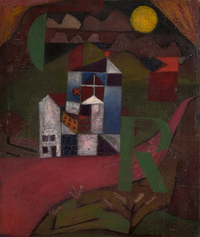 Villa R. Ház az út szélén, 1919. alkotó: Paul Klee