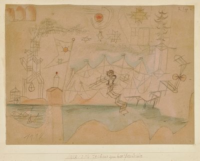Rajz a csónakkölcsönző céghez. 1918, 204 alkotó: Paul Klee