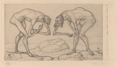 Két férfi találkozik egymással, akik azt hiszik, hogy magasabb rangúak (Két férfi találkozik, mindegyik azt hiszi, hogy a másik magasabb rangú alkotó: Paul Klee