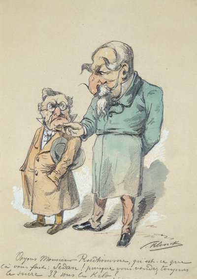 Monsieur Prudhomme és III. Napóleon (akvarell) alkotó: Paul Klenck