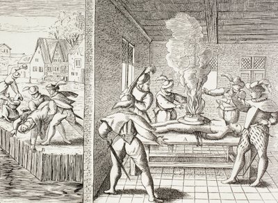 A 16. századi propaganda, amely a gueux-ok katolikusok elleni erőszakát szemlélteti. alkotó: Paul Lacroix