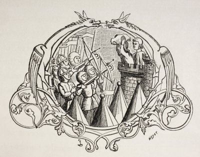 Támadás egy megerősített hely ellen, egy tizenharmadik századi miniatúra után. alkotó: Paul Lacroix