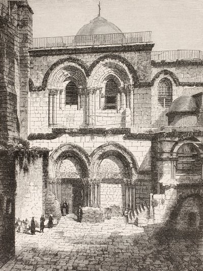 Jeruzsálem, Palesztina. A Szent Sír templom a 19. században. alkotó: Paul Lacroix