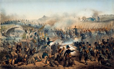 A csernaja folyó csata 1855. augusztus 16-án, XIX alkotó: Paul Levert
