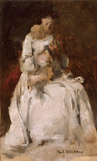 Anya és gyermeke (festmény) alkotó: Paul Louis Delance
