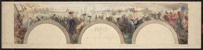 A párizsi Hôtel de ville de Paris előcsarnokának vázlata: Párizs és a nagy korszakok alkotó: Paul Louis Delance