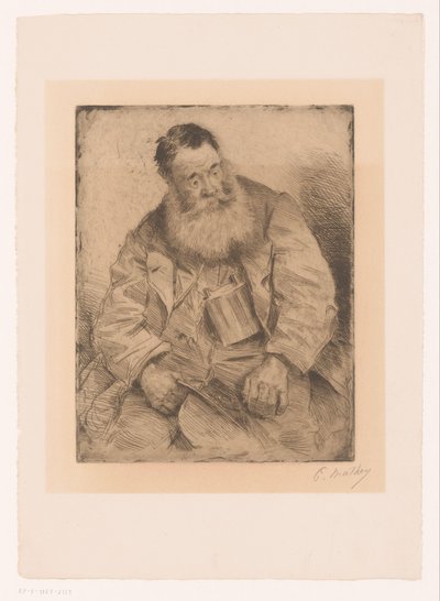 Egy ülő, szakállas férfi portréja alkotó: Paul Mathey (signed by artist)