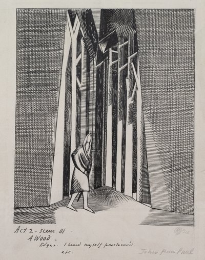 Egy fa – Illusztráció a „Lear királyhoz”, 2. felvonás III. jelenet alkotó: Paul Nash