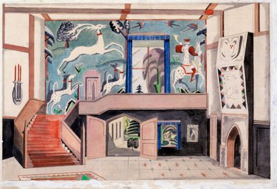 Belsőépítészet, 1920-30-as évek (akvarell, papír) alkotó: Paul Nash