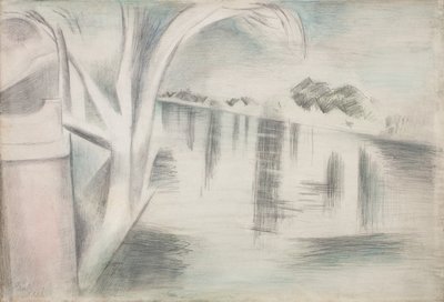 Folyó és fák alkotó: Paul Nash