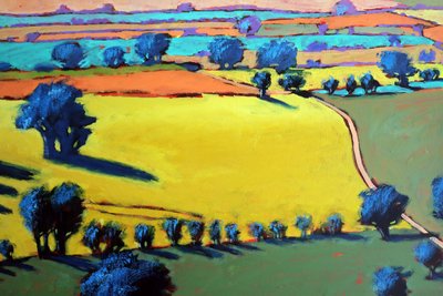 Cotswold Way közelről (akril a fedélzeten) alkotó: Paul Powis