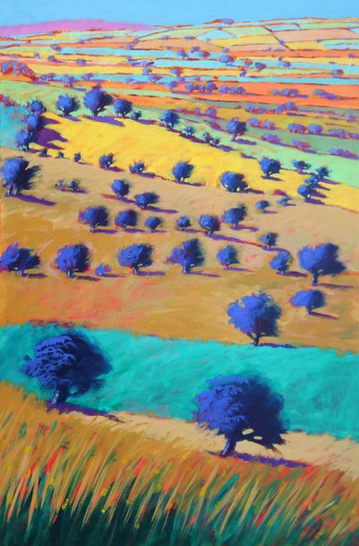Cotswolds Towards Bredon, 2021 (akril, tábla) alkotó: Paul Powis
